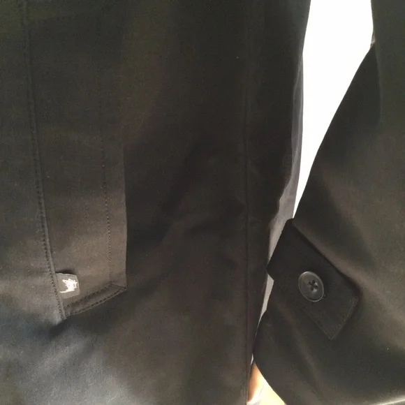 Stussy Double Breasted Men’s Black Trench Coat Size L